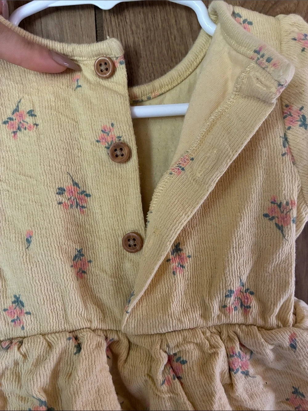 Baby Yellow Floral Peplum Romper Onesie